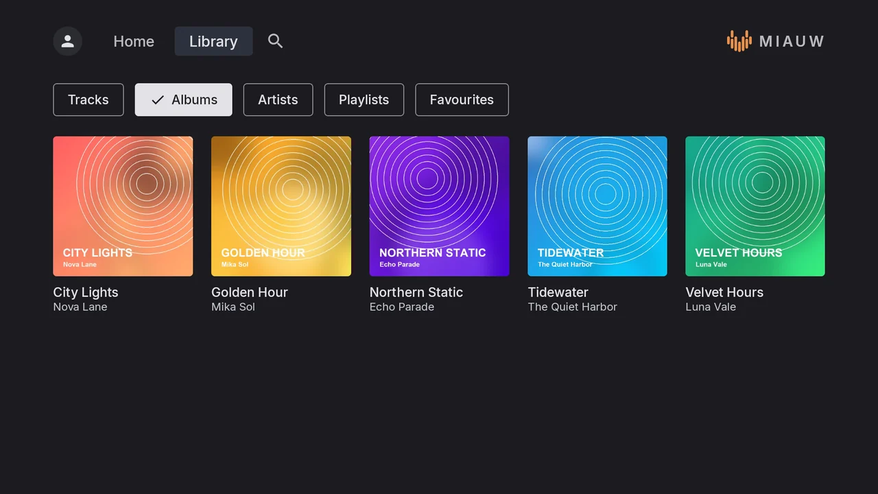The TV library sorted by album